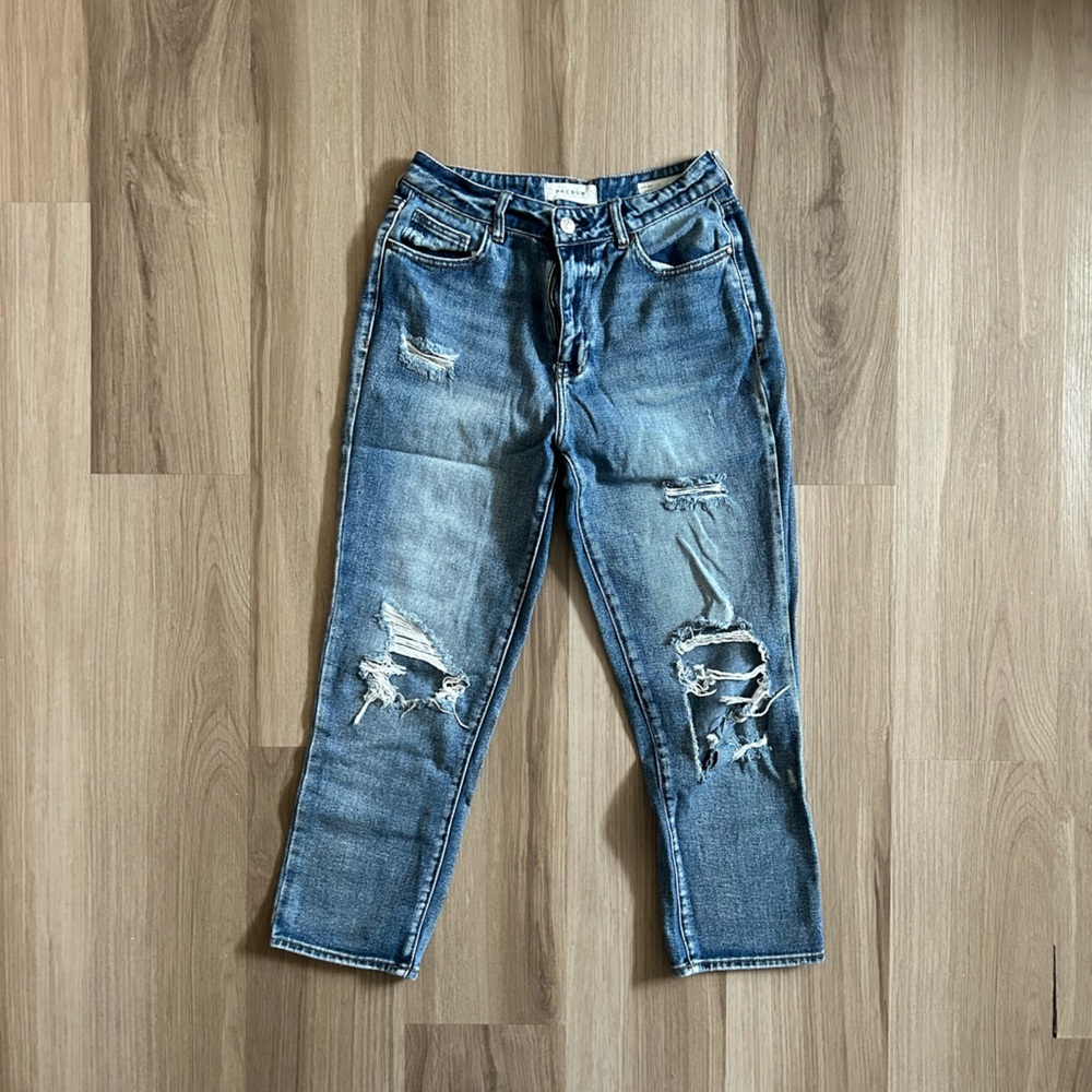 pacsun distressed mom jeans